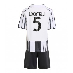 Juventus Manuel Locatelli #5 Jalkapallovaatteet Lasten Kotipeliasu 2025-26 Lyhythihainen (+ Lyhyet housut)